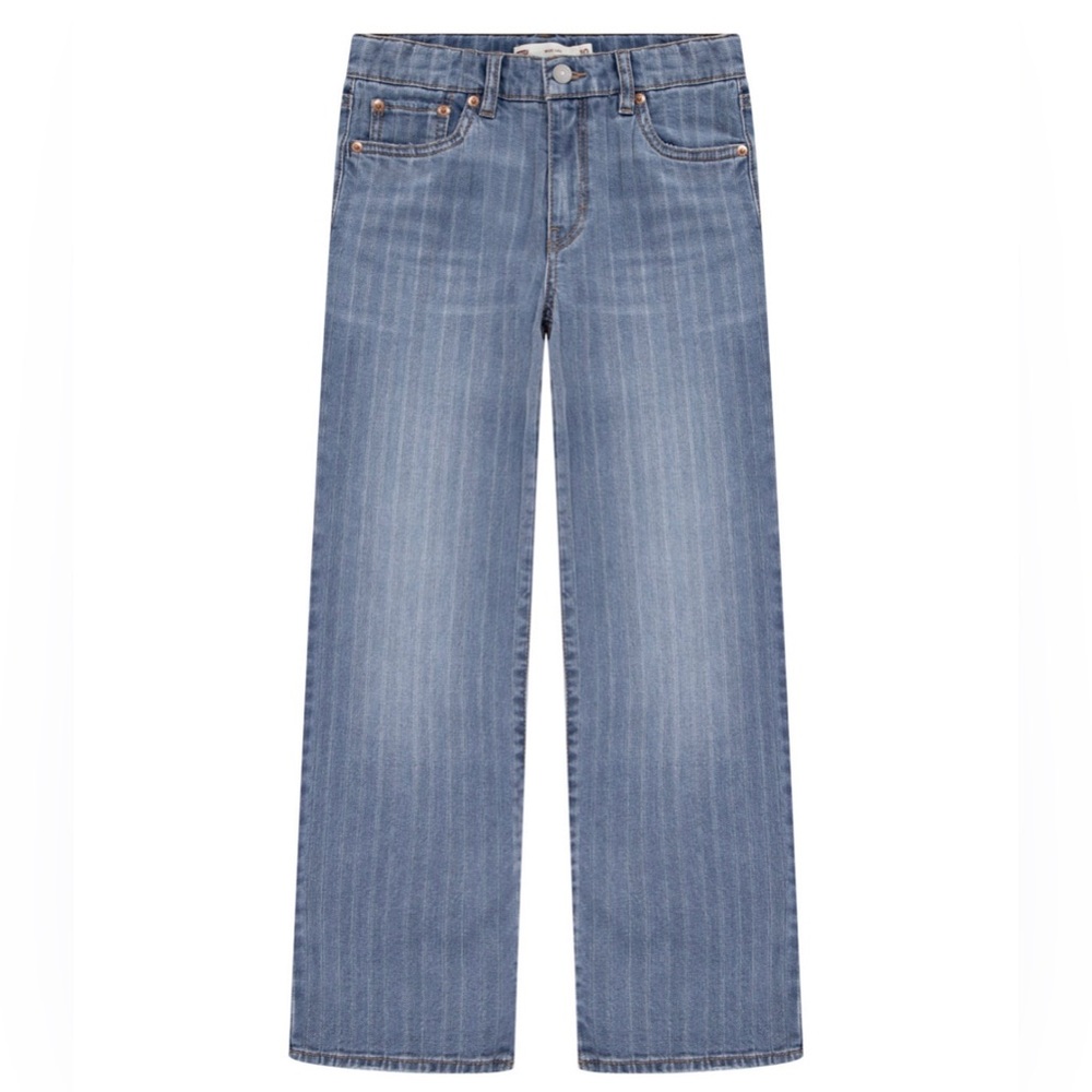 Levis Big Girls Textured Blue Striped Jeans